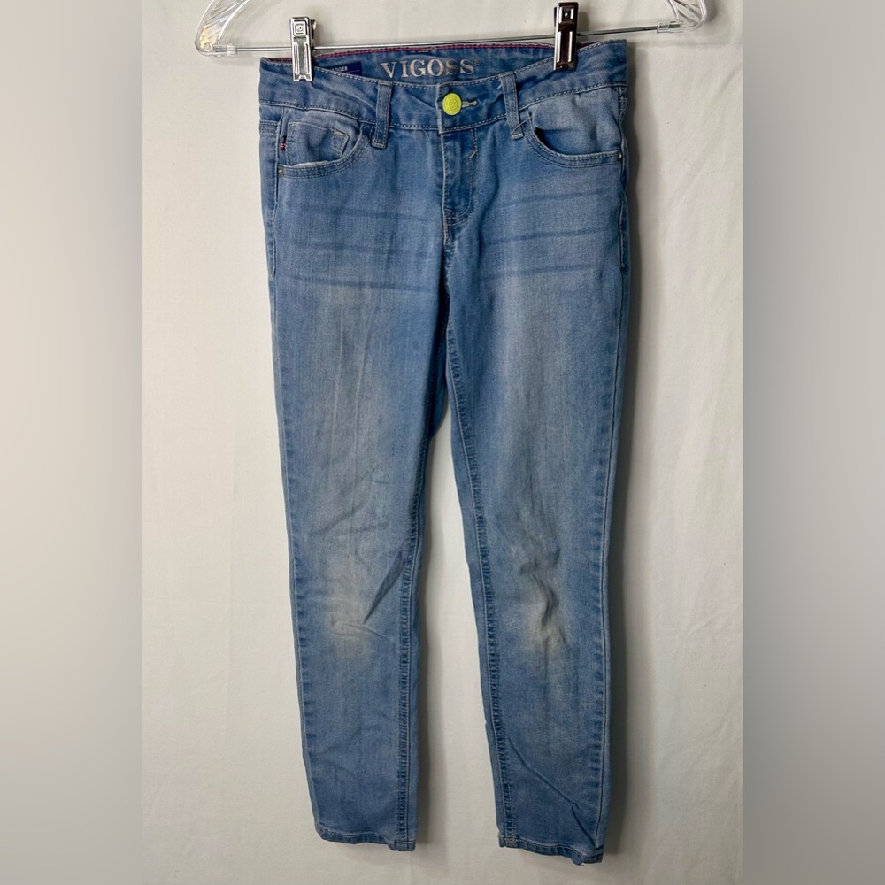 Vigoss Light Blue Girl’s Straight Jeans Denim The Jagger Skinny Jeggings Size 10